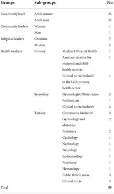 Perception of men's need for preconception care—A qualitative exploration among health care providers and community members